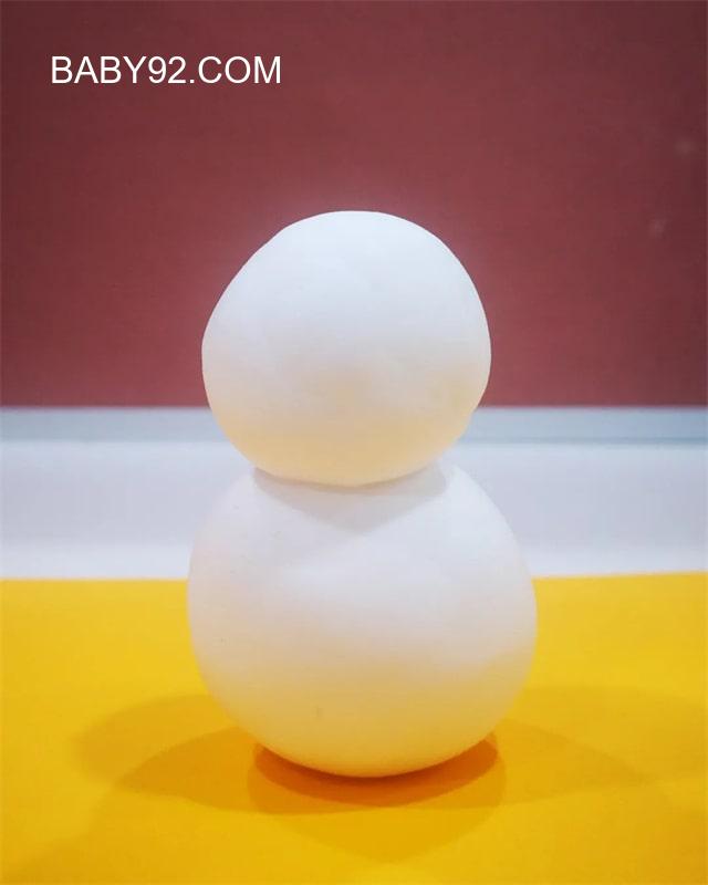 彩泥手工雪人制作过程