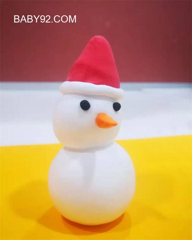 彩泥手工雪人制作过程